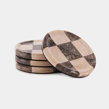 Load image into Gallery viewer, Round Coaster Plates Set of 4 - Checkers Design
