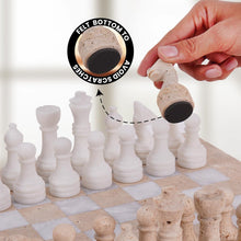 Load image into Gallery viewer, 38cm Chess Set - Travertine &amp; White
