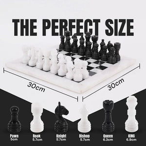 Marble 30cm Chess Set - White & Black