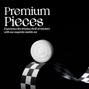 White and Black Checkers Figures Set