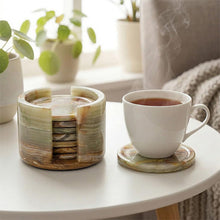 Load image into Gallery viewer, Round Coaster Set With Holder - Set of 8
