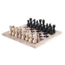 Load image into Gallery viewer, Marble 38cm Chess Set - Coral &amp; Black
