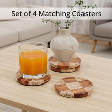 Load image into Gallery viewer, Round Coaster Plates Set of 4 - Checkers Design
