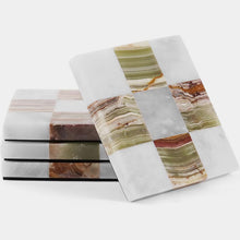 Load image into Gallery viewer, Marble Coasters Set of 4 - Checker Design

