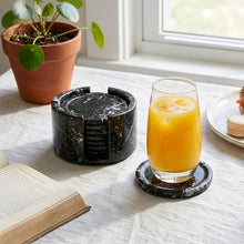 Load image into Gallery viewer, Round Coaster Set With Holder - Set of 8
