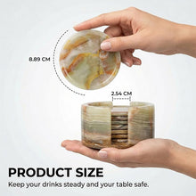 Load image into Gallery viewer, Round Coaster Set With Holder - Set of 8
