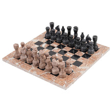 Load image into Gallery viewer, marble-38cm-chess-set-marinara-and-black
