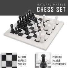 Load image into Gallery viewer, marble-38cm-chess-set-white-and-black
