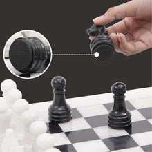 Load image into Gallery viewer, marble-38cm-chess-set-white-and-black
