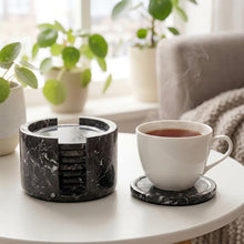 Load image into Gallery viewer, Round Coaster Set With Holder - Set of 8
