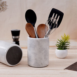 utensil holder-marble utensil holder