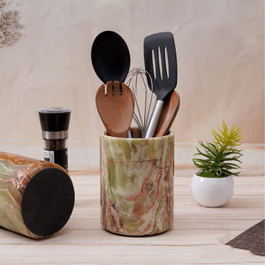 utensil holder-marble utensil holder