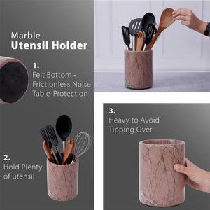 utensil holder-marble utensil holder