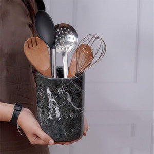 utensil holder-marble utensil holder