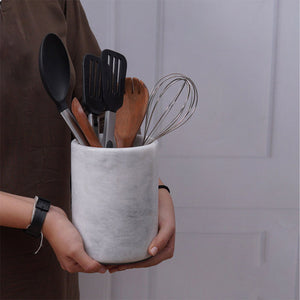 utensil holder-marble utensil holder