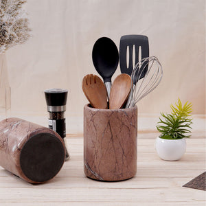 utensil holder-marble utensil holder